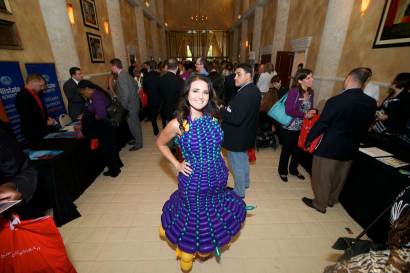 Winking Derby Balloon Dress Charity Fundraising