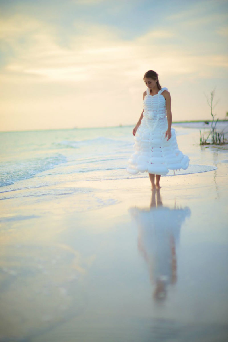Balloon dress in Tampa Florida by Winking Derby